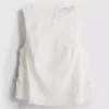 Geborduurde bloemen-tanktop met strik