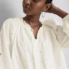 Geborduurde blouse met ballonmouwen