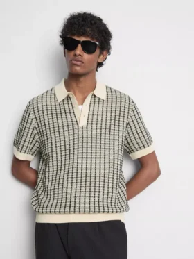 Gebreid geruit poloshirt