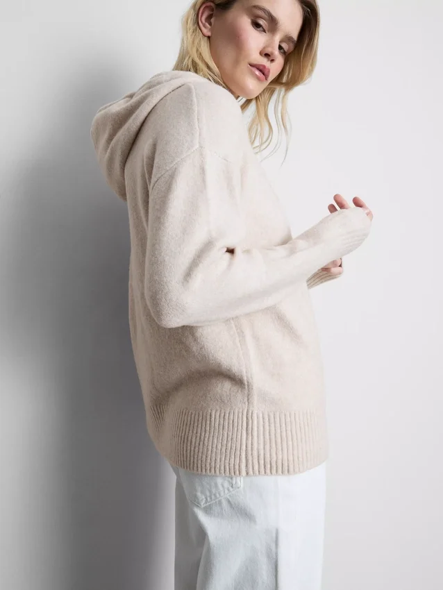 Gebreide hoodie met trekkoord