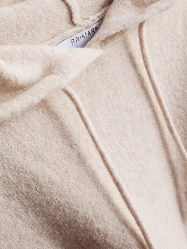 Gebreide hoodie met trekkoord