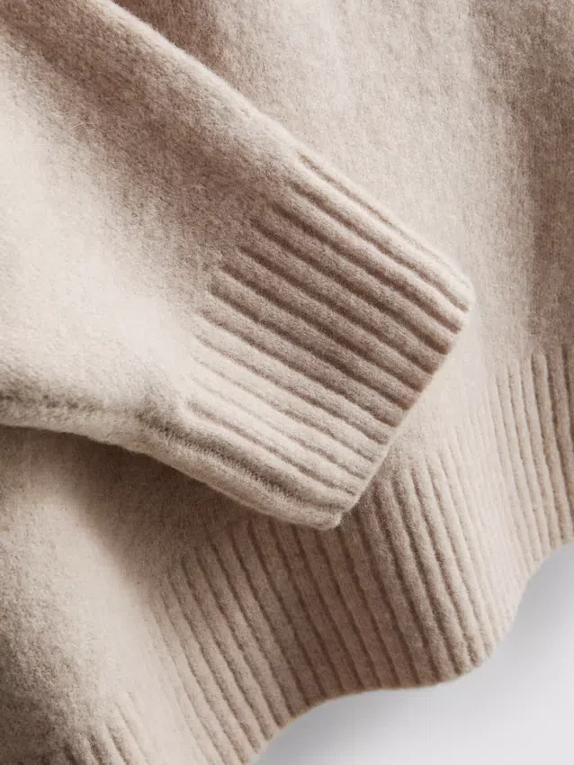 Gebreide hoodie met trekkoord
