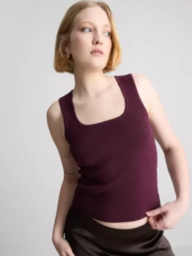 Gebreide tanktop met vierkante hals