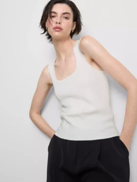 Gebreide tanktop met vierkante hals
