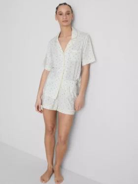 Gedrukte korte boyfriend-pyjama's