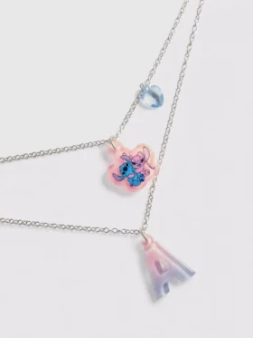 Gelaagde ketting met initiaalhanger van Disney’s Stitch