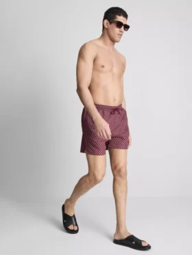 Geometrische zwemshort met trekkoord