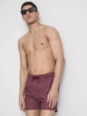 Geometrische zwemshort met trekkoord