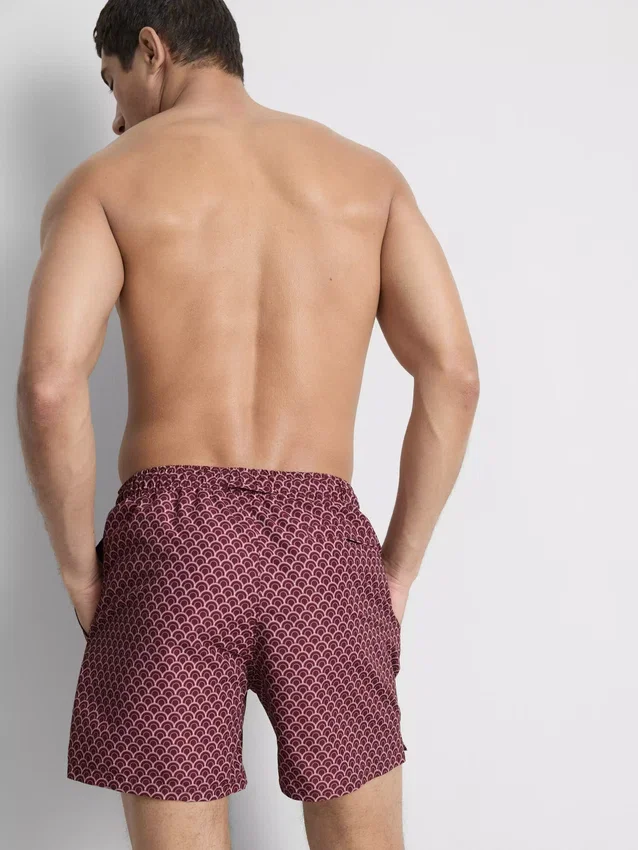Geometrische zwemshort met trekkoord