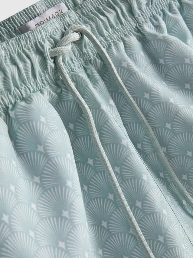 Geometrische zwemshort met waaierpatroon