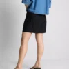 Gepleateerde short van linnenmix