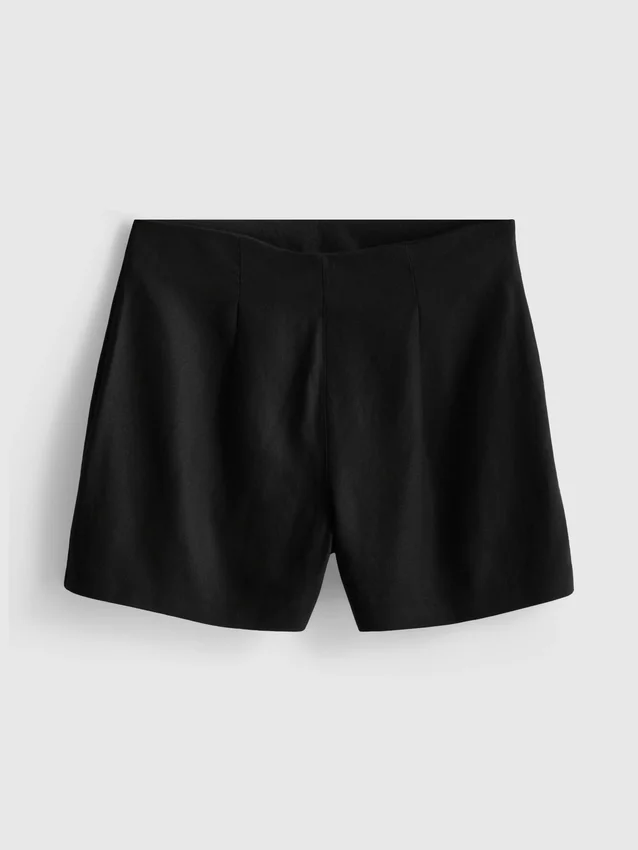 Gepleateerde short van linnenmix