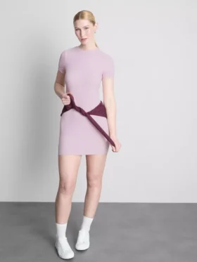 Geribde bodycon mini-T-shirtjurk
