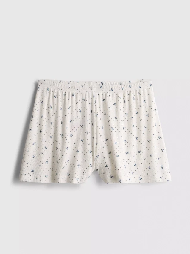 Geribde jersey pyjama shorts