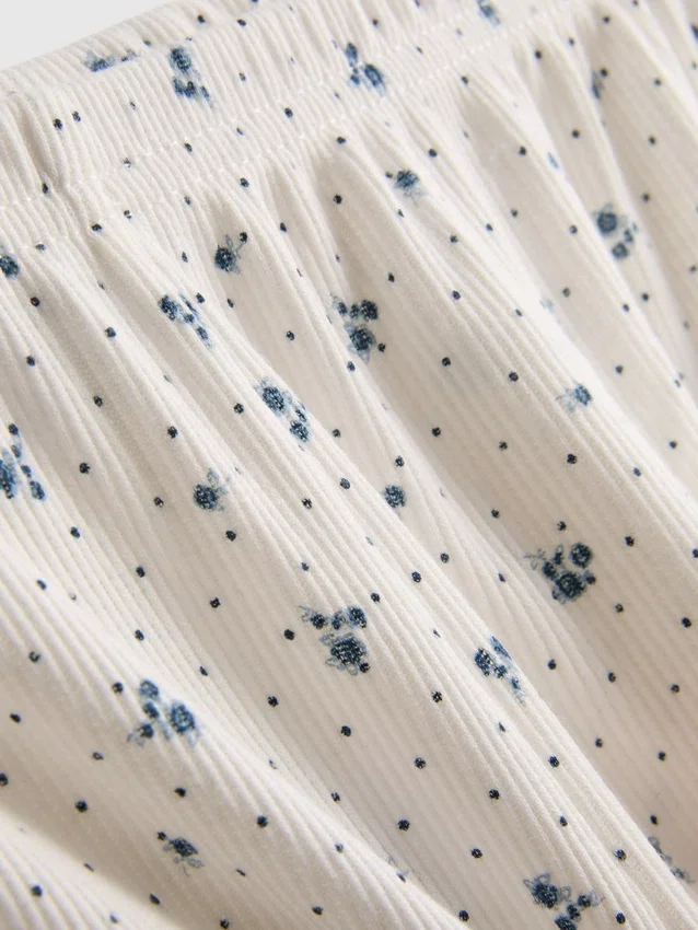Geribde jersey pyjama shorts