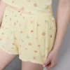 Geribde pyjama-short met bloemenprint
