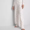 Geribde pyjamabroek met vlinderprint