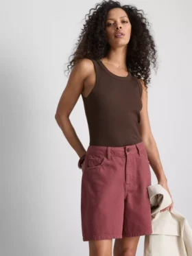 Geribde racerback-tanktop met hoog katoengehalte