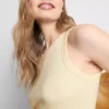 Geribde racerback-tanktop met hoog katoengehalte