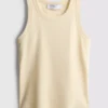 Geribde racerback-tanktop met hoog katoengehalte