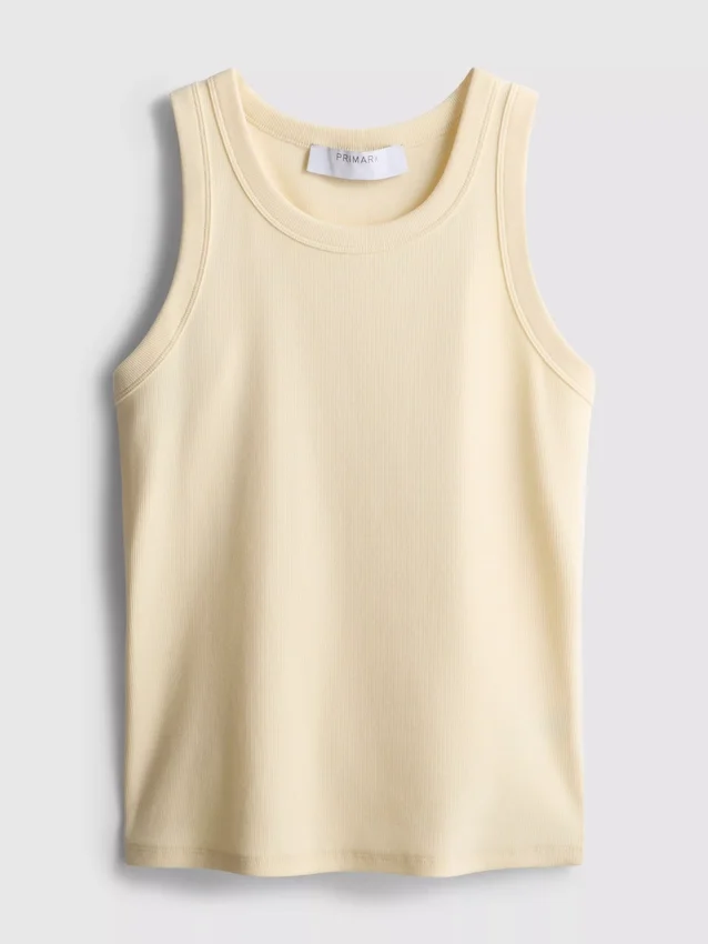 Geribde racerback-tanktop met hoog katoengehalte