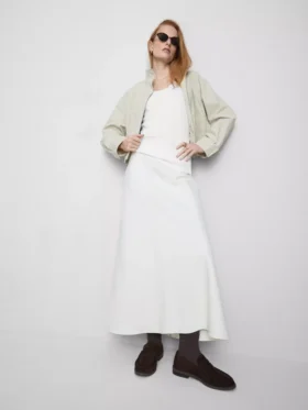 Geribde tanktop van katoenmix