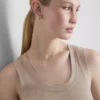 Geribde tanktop van katoenmix
