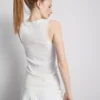 Geribde tanktop van katoenmix