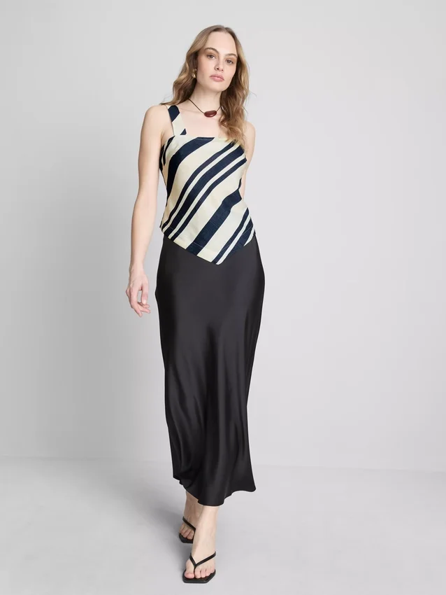 Gestreepte blouse met puntige zoom