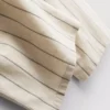 Gestreepte broek met wijde pijpen van katoenmix