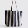 Gestreepte canvas draagtas