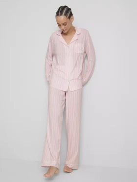 Gestreepte jersey boyfriend-pyjama's