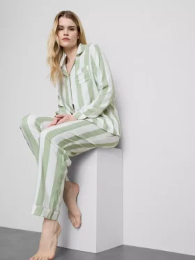 Gestreepte katoenen boyfriend-pyjama’s