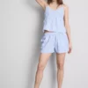 Gestreepte katoenen cami-pyjamatop