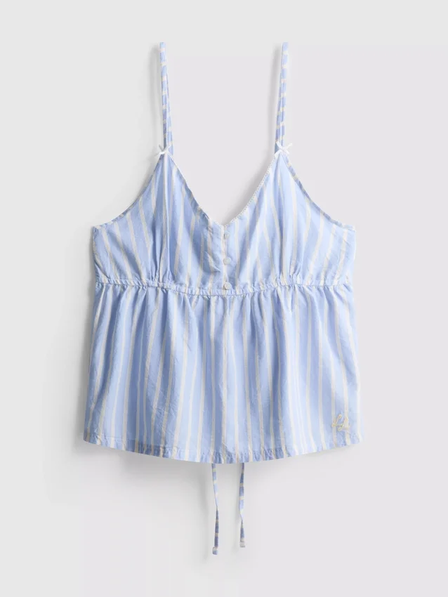 Gestreepte katoenen cami-pyjamatop