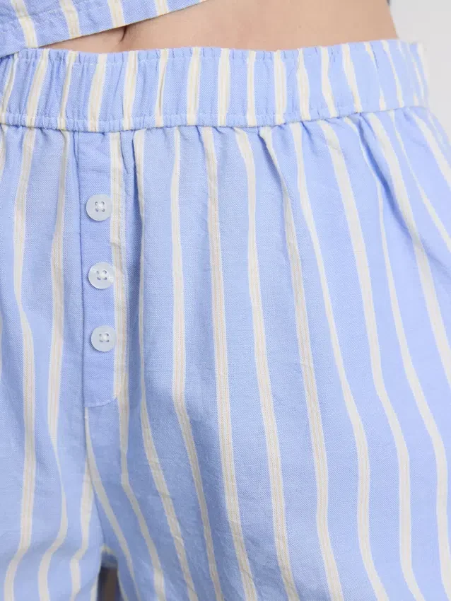 Gestreepte katoenen oxford-pyjama's