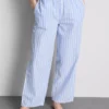 Gestreepte katoenen Oxford-pyjamabroek