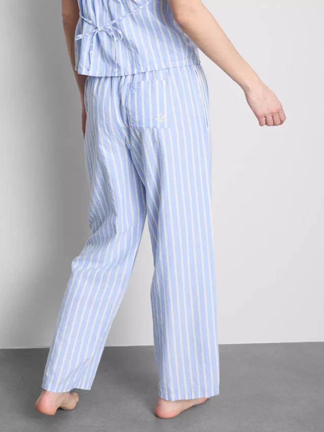 Gestreepte katoenen Oxford-pyjamabroek