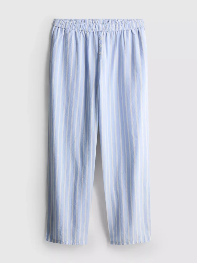 Gestreepte katoenen Oxford-pyjamabroek