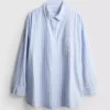 Gestreepte katoenen pyjama-overhemd in oxford-stijl