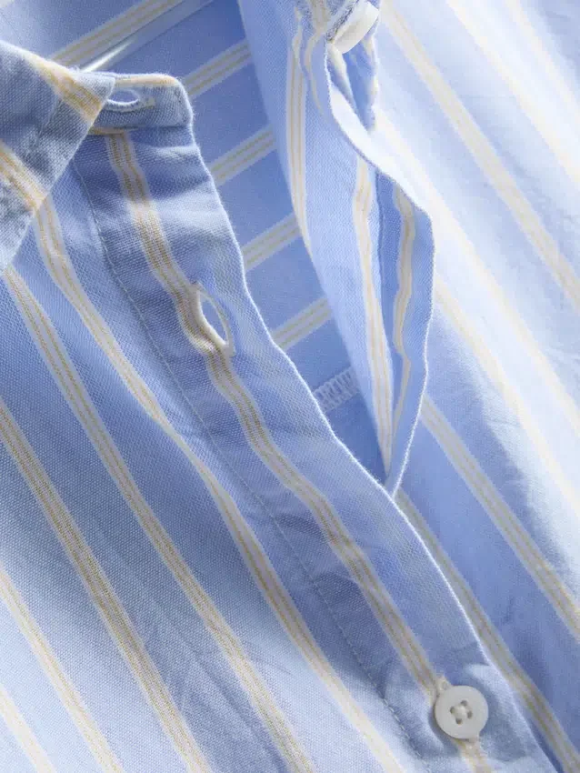 Gestreepte katoenen pyjama-overhemd in oxford-stijl