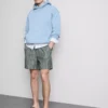 Gestreepte korte Shorts van linnenmix