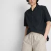 Gestreepte korte Shorts van linnenmix