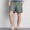 Gestreepte korte Shorts van linnenmix