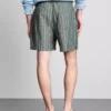 Gestreepte korte Shorts van linnenmix
