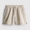 Gestreepte korte Shorts van linnenmix