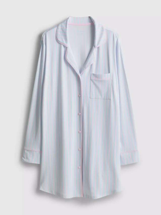 Gestreepte oversized boyfriend-nachthemd