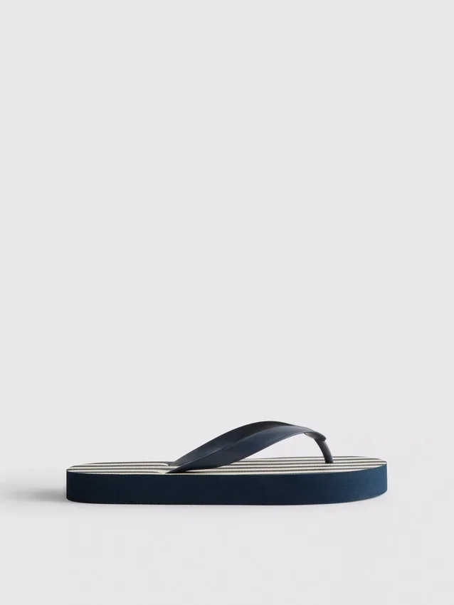 Gestreepte platvoetslippers