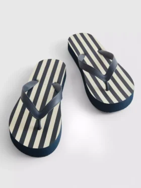 Gestreepte platvoetslippers