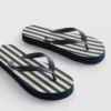 Gestreepte platvoetslippers